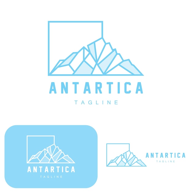 Berg Logo Antarctische Ijsberg Logo Ontwerp Natuur Landschap Vector Product Merk Illustratie Pictogram