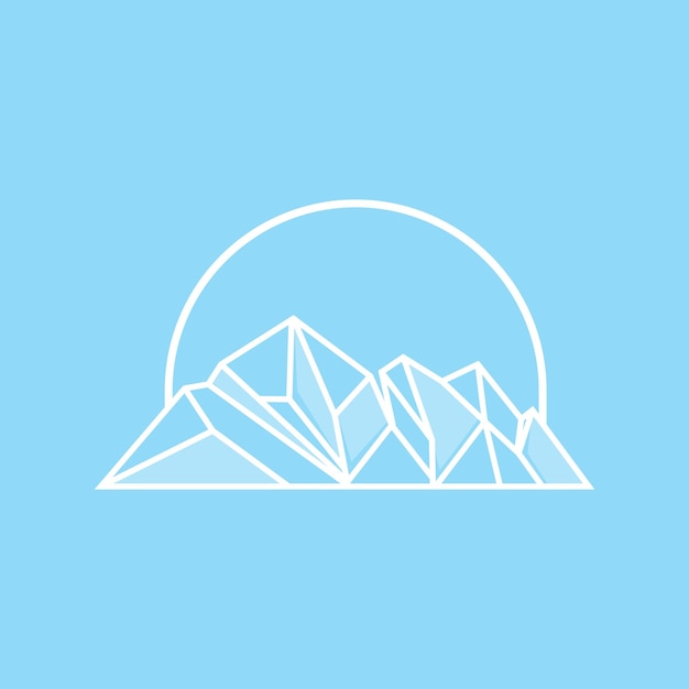 Berg Logo Antarctische Ijsberg Logo Ontwerp Natuur Landschap Vector Product Merk Illustratie Pictogram