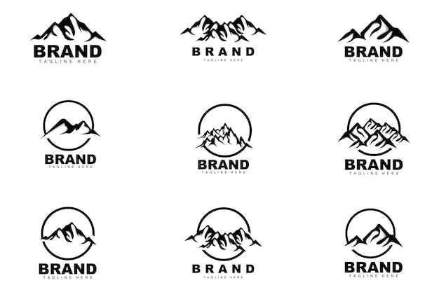 Berg Logo Vector Bergbeklimmen Avontuur Ontwerp Voor Klimmen Klimuitrusting En Merk Met Berg Logo