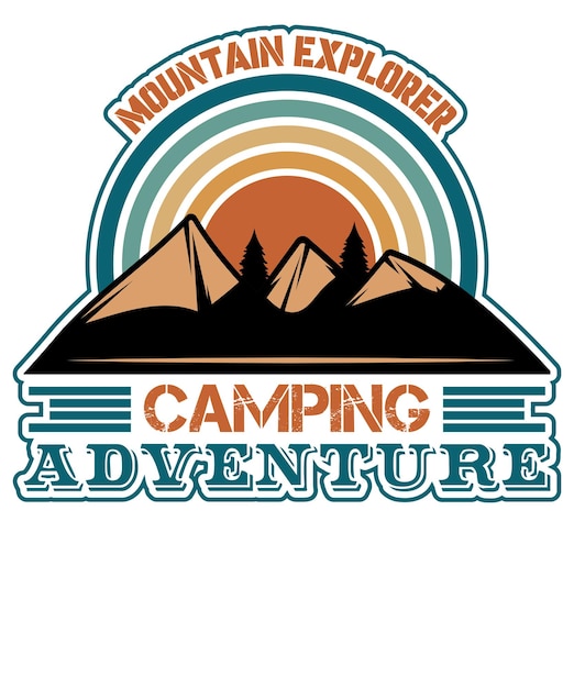 Berg ontdekkingsreiziger camping avontuur vintage T-shirt ontwerp