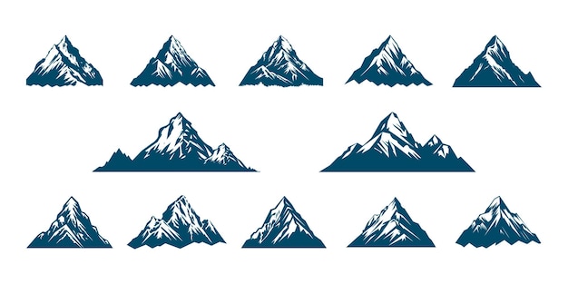 Berg pictogram instellen Vector silhouet