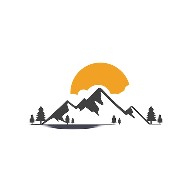 Berg pictogram logo sjabloon vector illustratie ontwerp