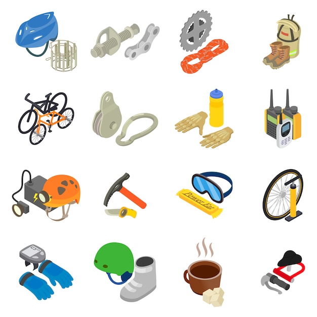 Berg reizen icon set