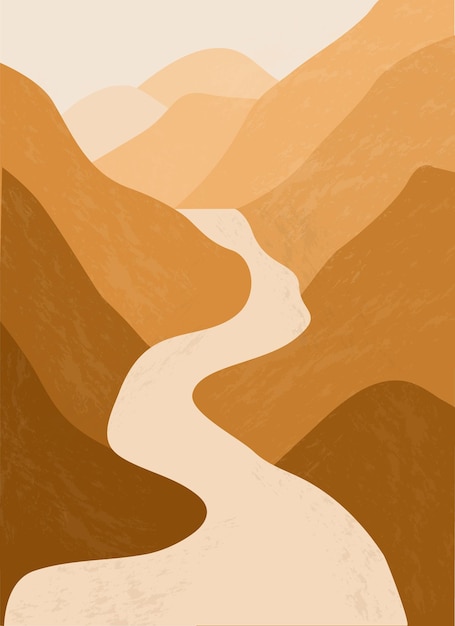 Berg rivier. Abstract landschap, minimalisme.