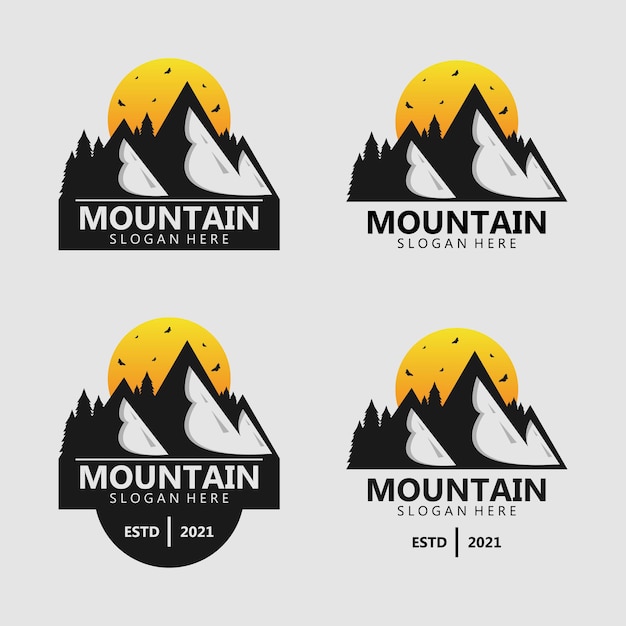 Berg silhouet logo ontwerp vector