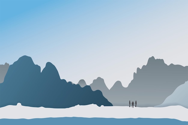 Berg silhouetten achtergrond afbeelding