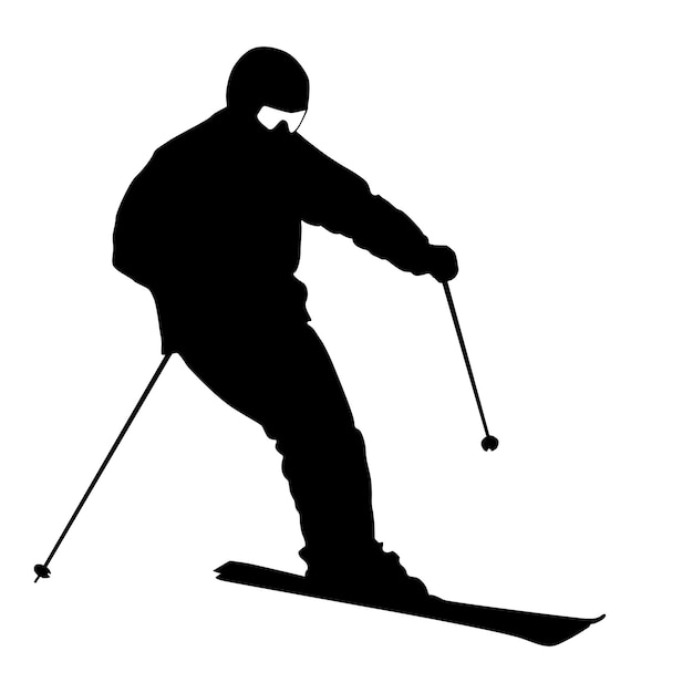 Berg skiër versnellen helling Vector sport silhouet