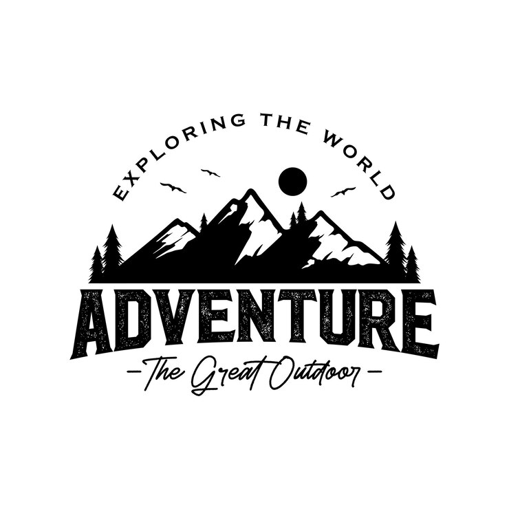 Vector berg vintage logo illustratie