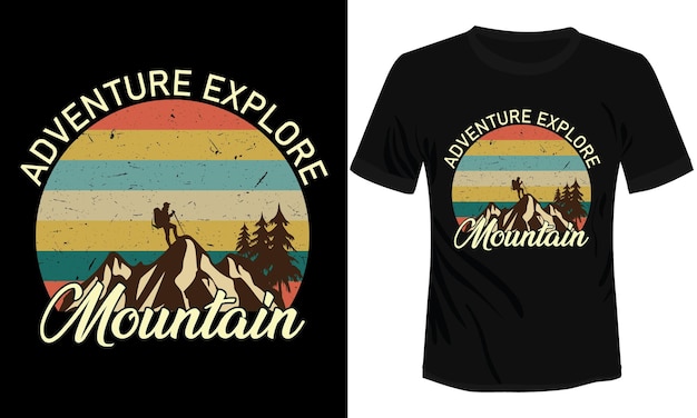 Bergavontuur Explore Tshirt Design Vector Illustratie