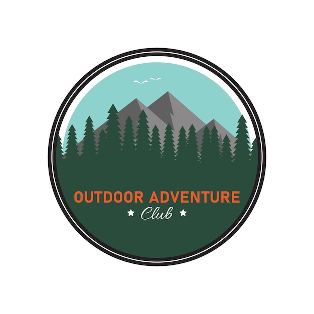Bergbeklimmen avontuur logo-ontwerp