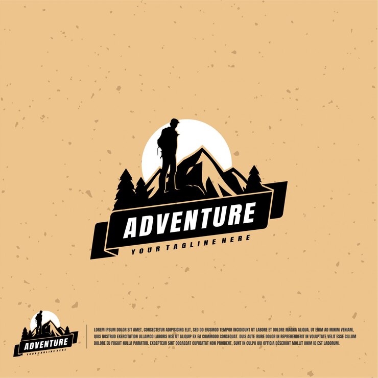 Vector bergbeklimmer illustratie logo