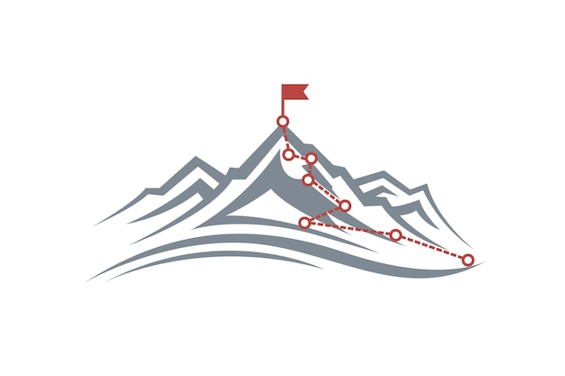 Bergbeklimroute naar de top