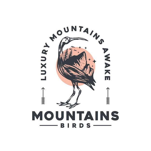 Bergen vogels vintage logo