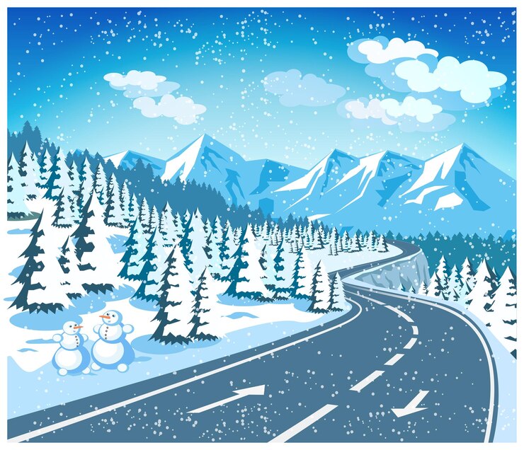 Vector berglandschap in de winter