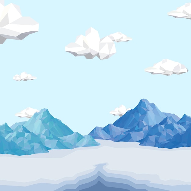 Berglandschap laag poly illustratie vector ontwerp