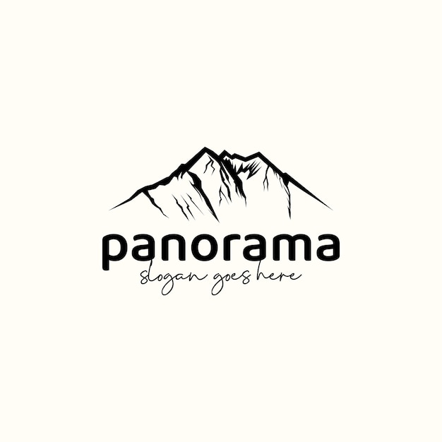 bergpanorama-logo in vintage stijl