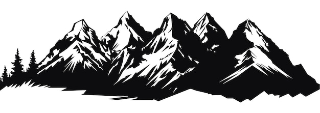 Bergvorm geïsoleerd op witte achtergrond vector illustratie Berg heuvels vector grafische silhouet