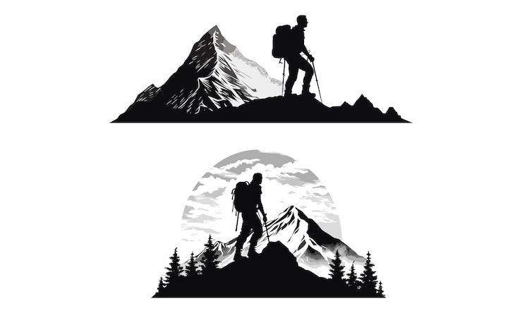 Vector bergwandelen logo