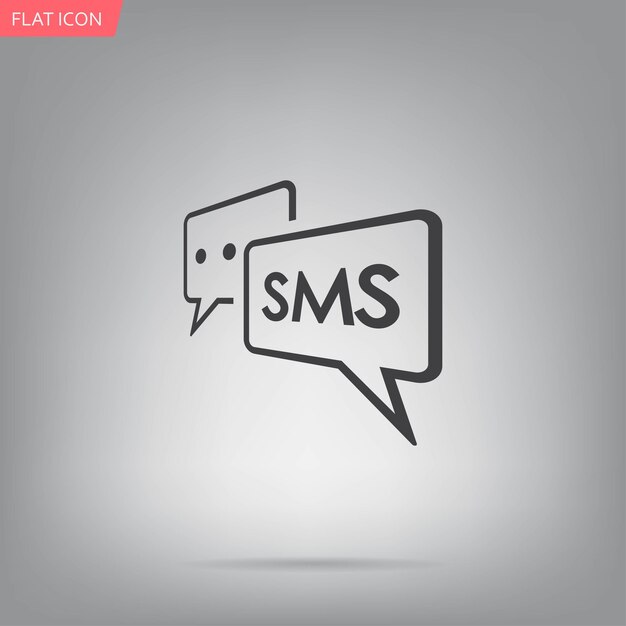 Bericht chat bubble ondersteuning symbool vectorillustratie op een grijze achtergrond eps 10