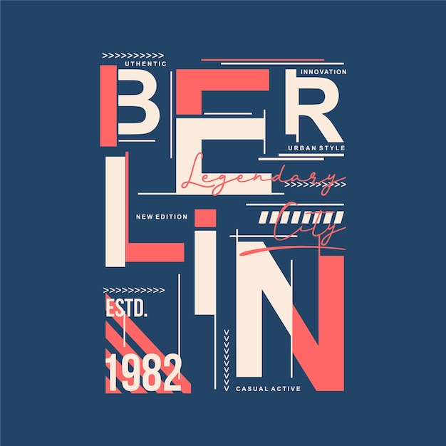 берлинская графическая типография векторный дизайн футболки печать и другое использование