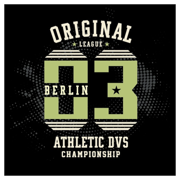 Berlin sport typography vector illustration for print t shirt premium vector