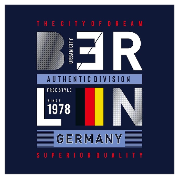 Vector berlin typography graphic design for print t shirt