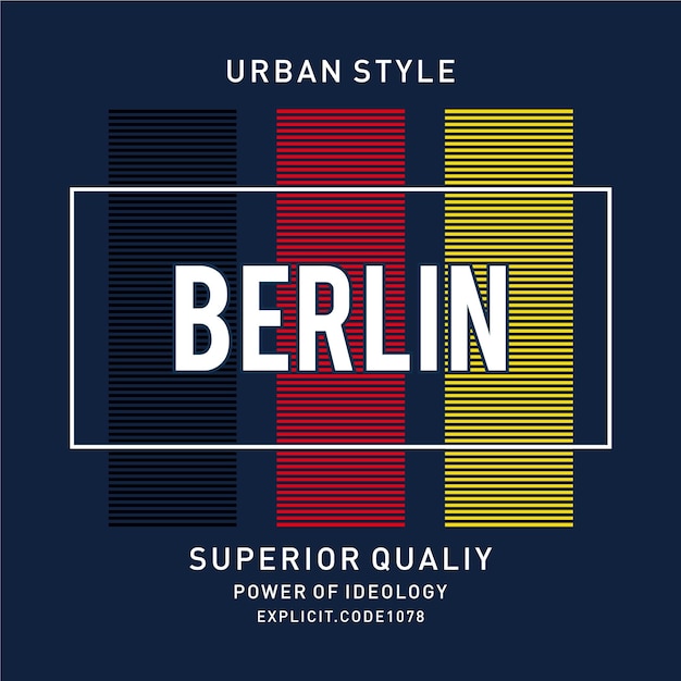 베를린 타이포그래피 티셔츠 그래픽 디자인 티셔츠