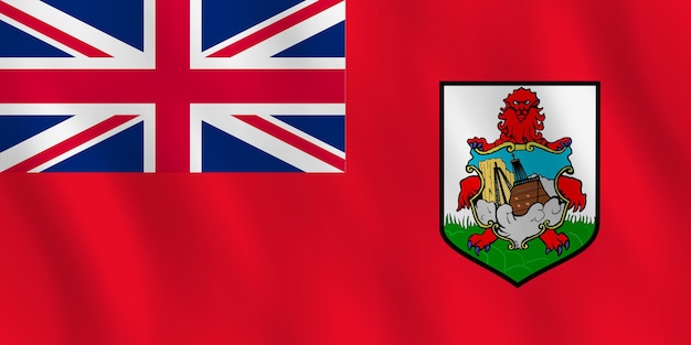 Bermuda flag with waving effect, official proportion.