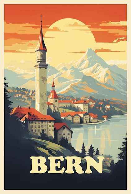 Vector bern retro poster