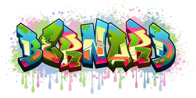 Vettore bernard graffiti styled urban street art tagging design del nome