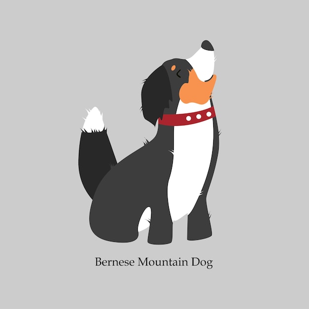 Berner Sennenhond vectorillustratie Leuke hond Vlakke stijl