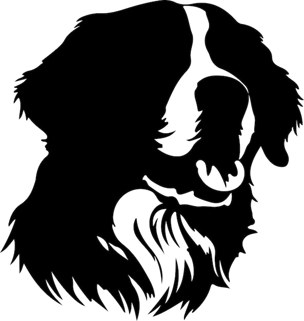 Vettore silhouette nera del cane di montagna bernese con sfondo trasparente