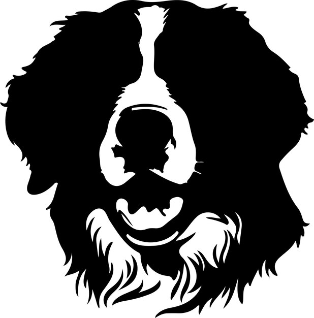 Vector bernese mountain dog black silhouette with transparent background