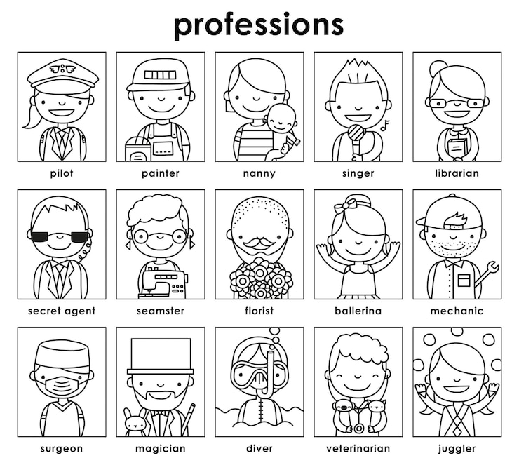 beroep vector illustratie set