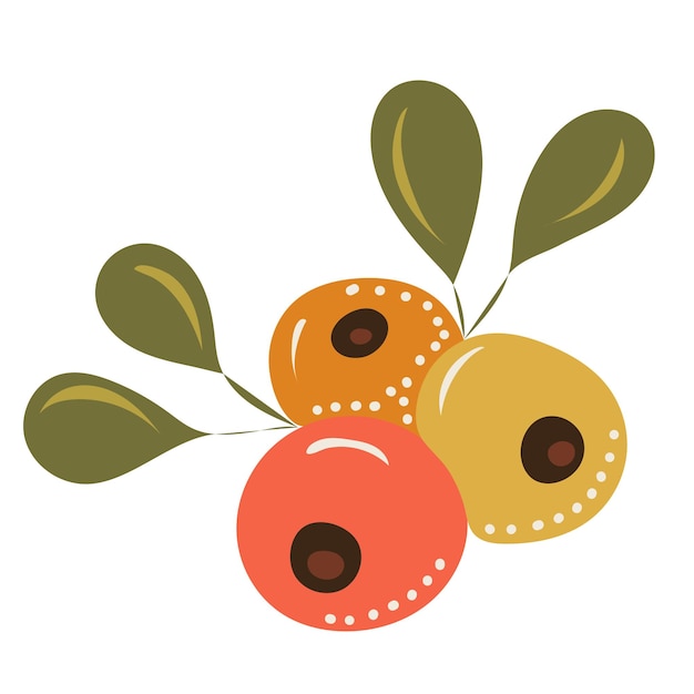 Berries in doodle style isolated vector