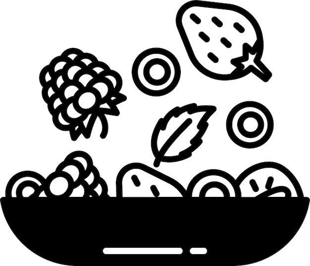 Berries glyph and line vector illustration