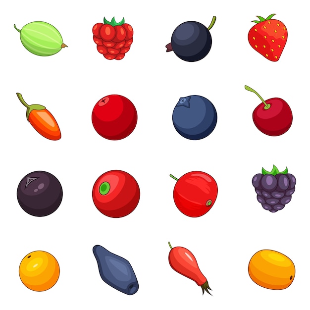 Vector berries icons set