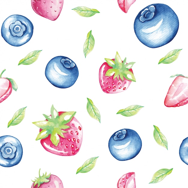 Berries watercolor pattern