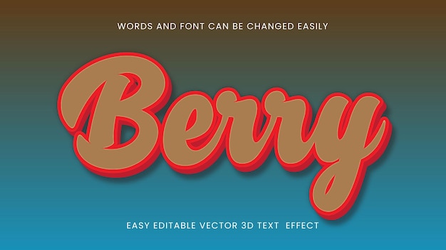 Berry 3d text style font