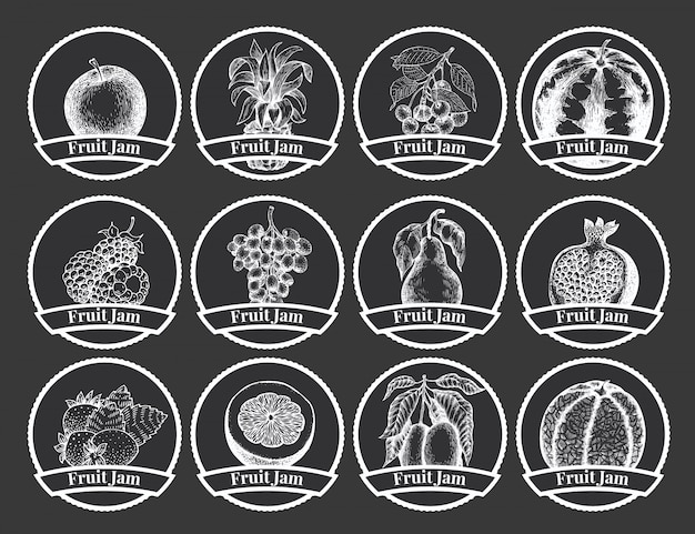 베리와 과일 라벨 세트