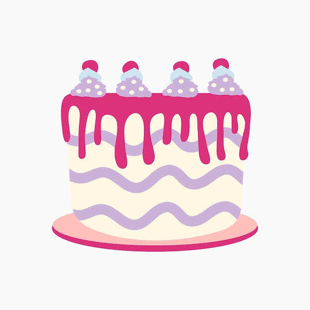 Berry besmeurde cake illustratie