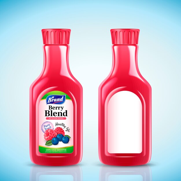 Berry blend juice bottle illustration