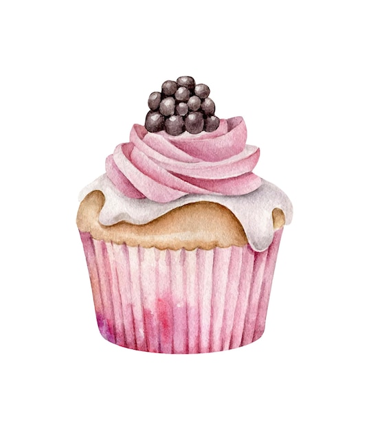 Vector berry cupcake