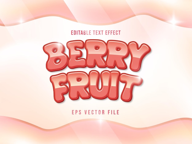 Vector berry fruit pink color text effect