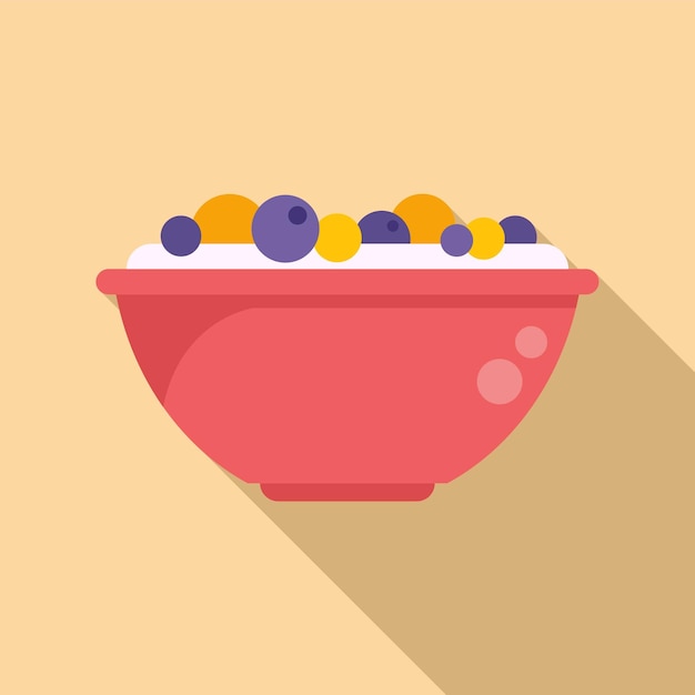 Вектор Ягодно-фруктовый салат иконка плоский вектор меню микс свежих продуктов