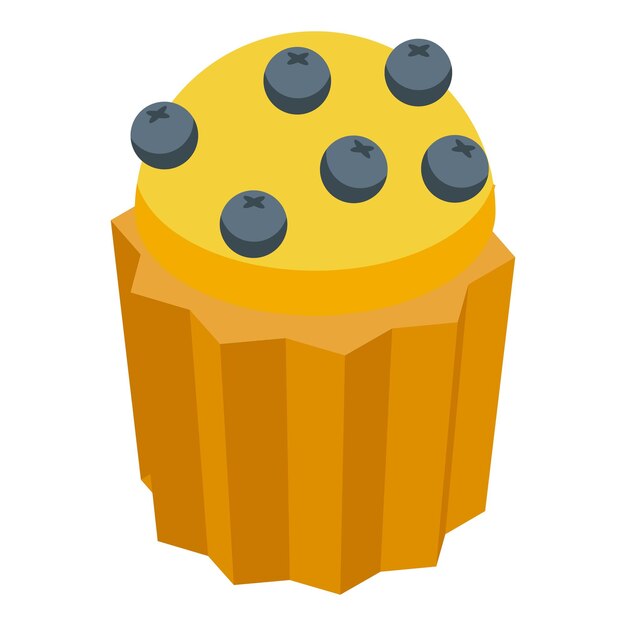 Vettore icona del muffin ai frutti di bosco icona vettoriale isometrica dei muffin ai frutti di bosco per il web design isolato su sfondo bianco