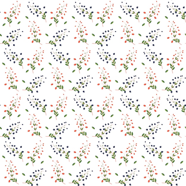 Vector berry pattern autumn motif