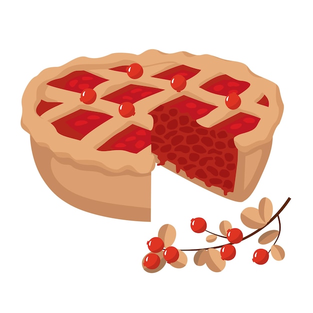 Vector berry pie