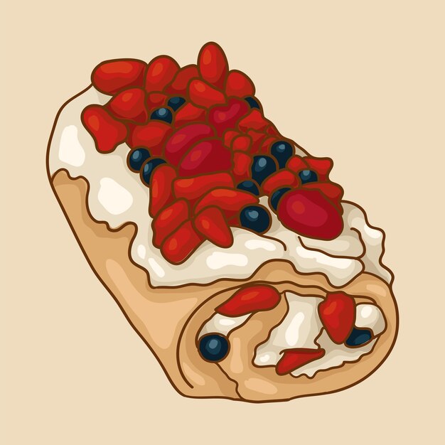 Вектор berry pinwheel cake roll популярные виды тортовых рулонов