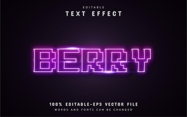 Berry text - effetto di testo al neon pixel viola